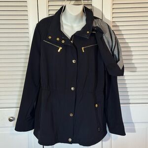 Michael Kors Black Utility Jacket with Gold Details